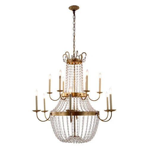 Golden Iron 39-Inch 12-Light Chandelier - Image 1