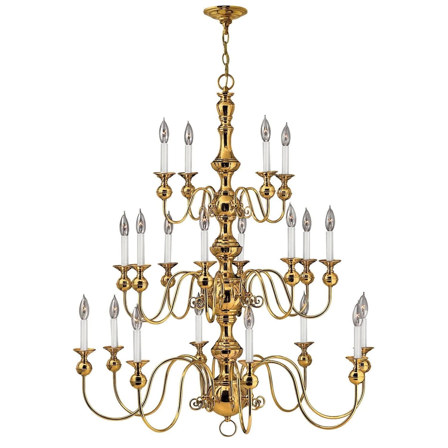 Brass Twenty-Light Chandelier - Image 1