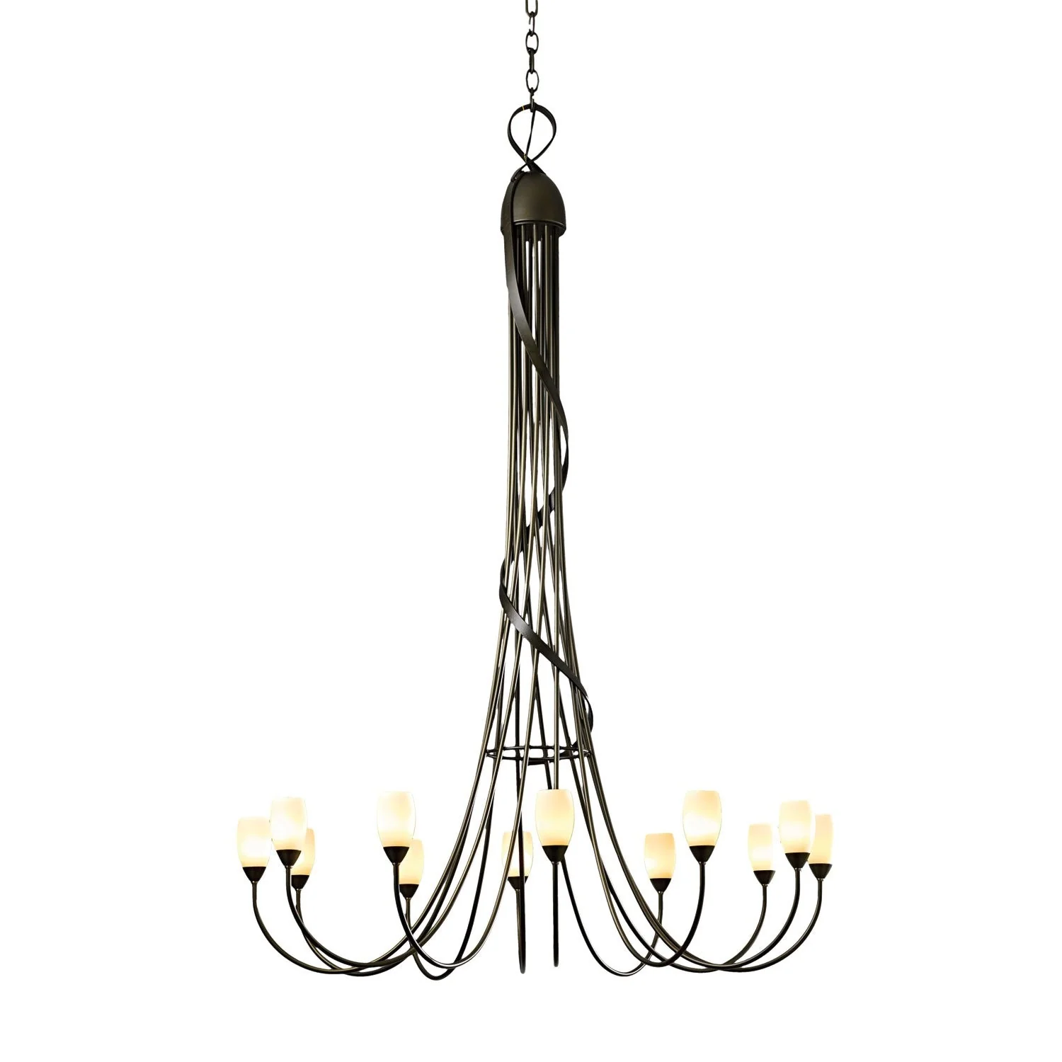 Flora Dark Smoke 43.5-Inch Twelve-Light Chandelier - Image 1