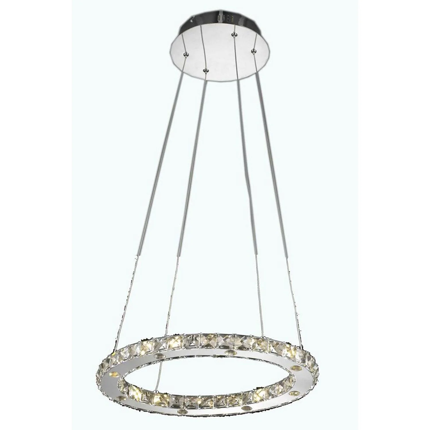 Atom Chrome 16-Light LED Chandelier with Royal Cut Crystal - Image 1