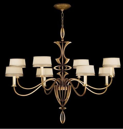 Eight-Light Chandelier in Toned Gold Leaf Finish - Image 1