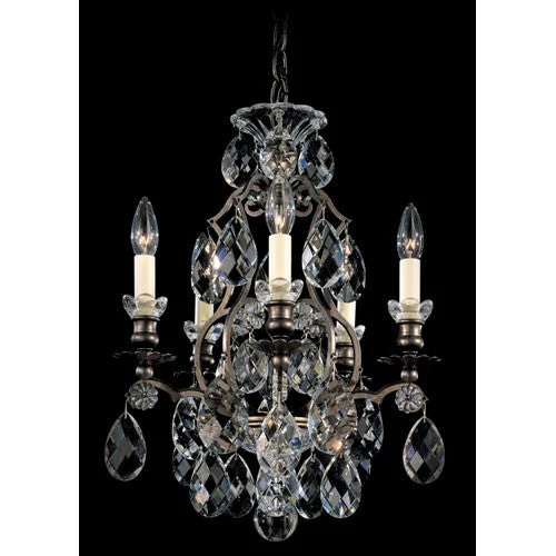 Renaissance Heirloom Bronze Five-Light Clear Heritage Handcut Crystal Chandelier, 14.5W x 19H x 14.5D - Image 1