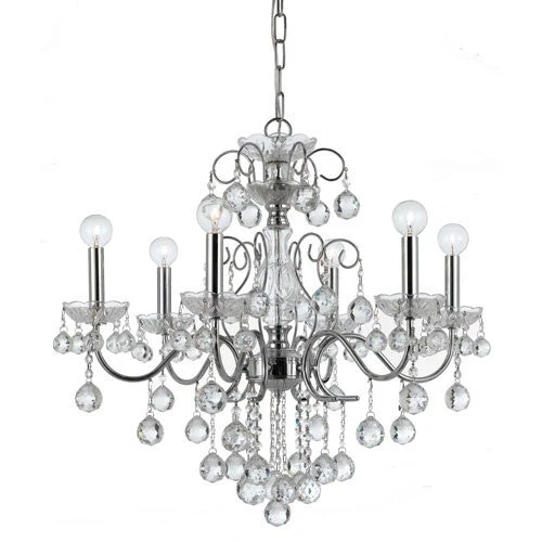 Chrome Six-Light Chandeliers - Image 1