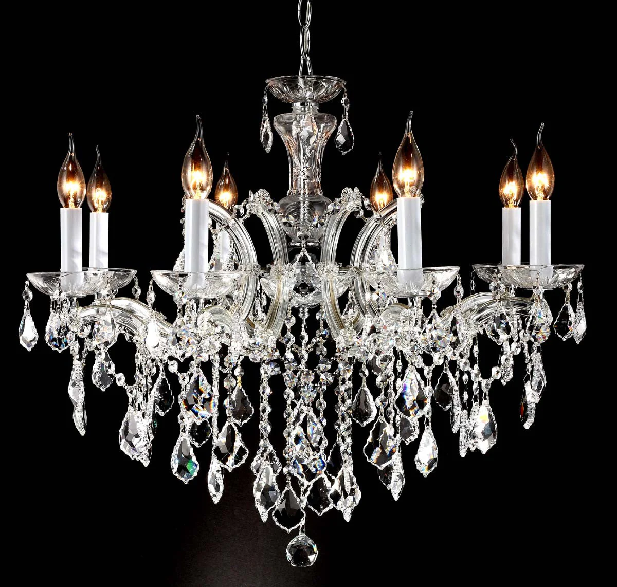 8 Lights Maria Theresa crystal chandelier dressed with clear crystals - Image 1