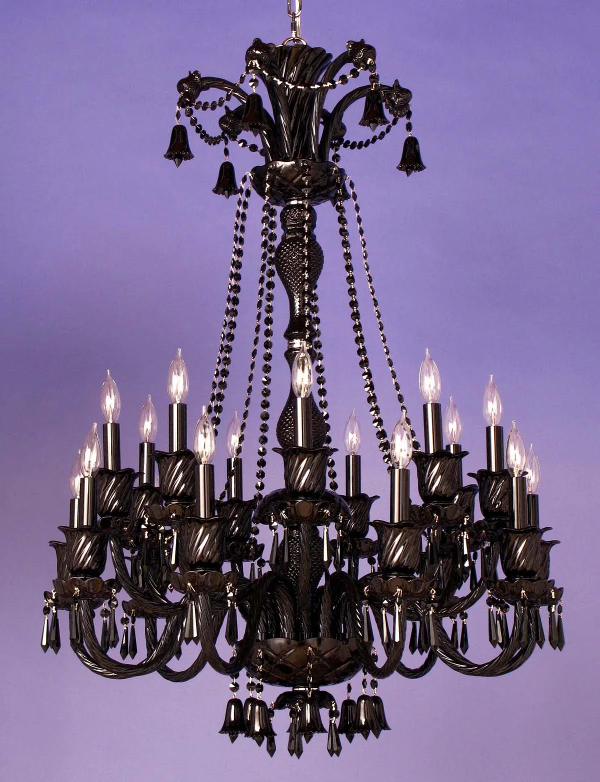18 Lights Bohemian Crystal chandelier in black finish - Image 1