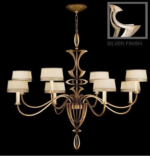 Eight-Light Chandelier in Toned Silver Leaf Finish - Image 1