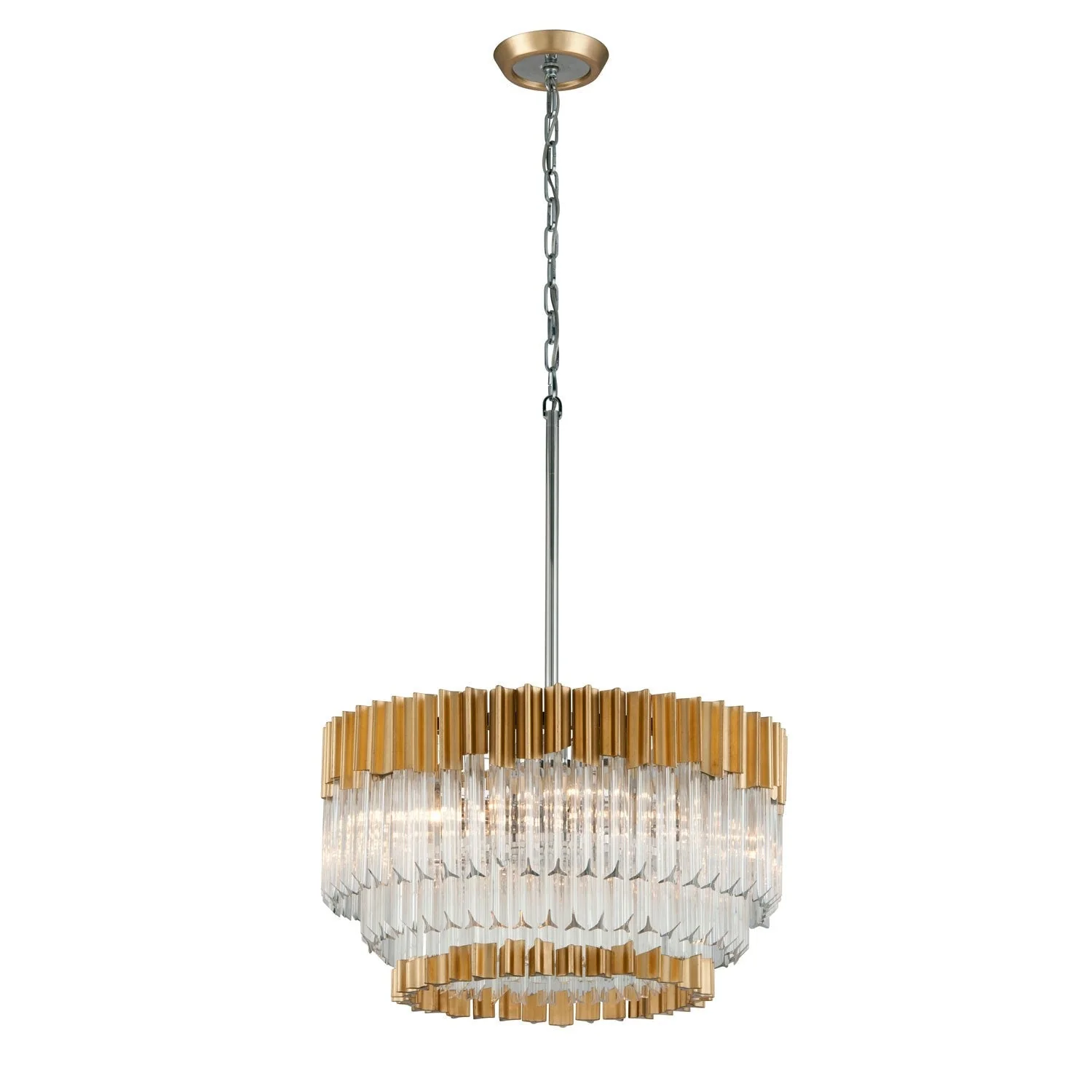 Gold Leaf Ten-Light Pendant - Image 1