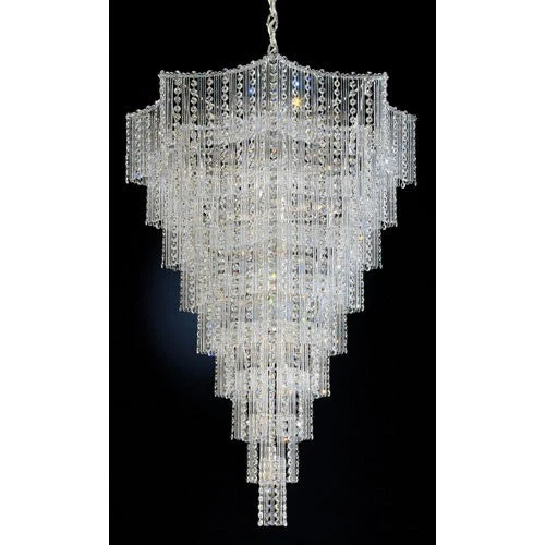 Silver 33-Light Clear Gemcut Pendant, 27.5W x 40H x 27.5D - Image 1