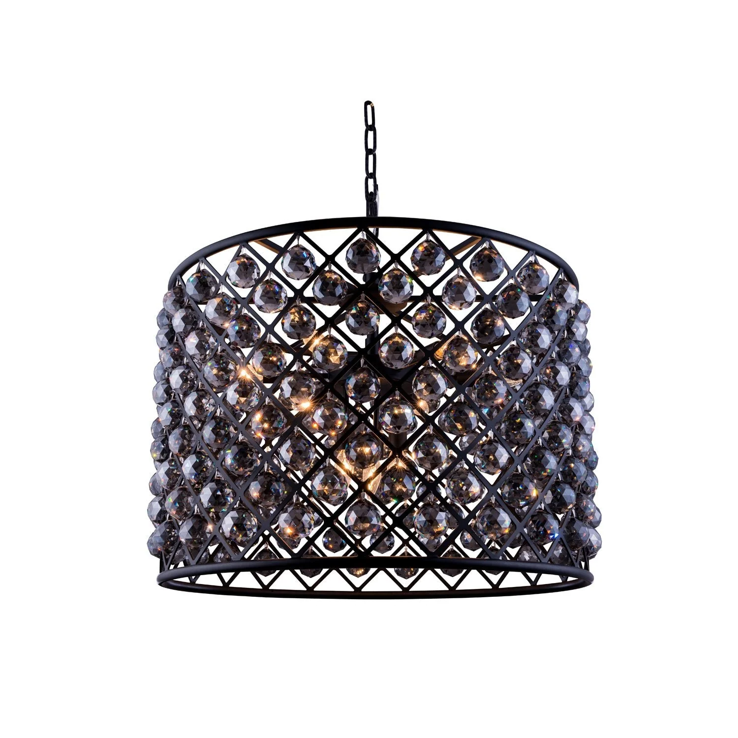 Madison Mocha Brown Eight-Light Pendant with Royal Cut Silver Shade Crystals - Image 1