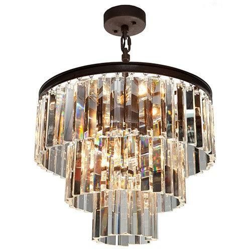 Brown Nine-Light 18.25-Inch Wide Crystal Chandelier - Image 1