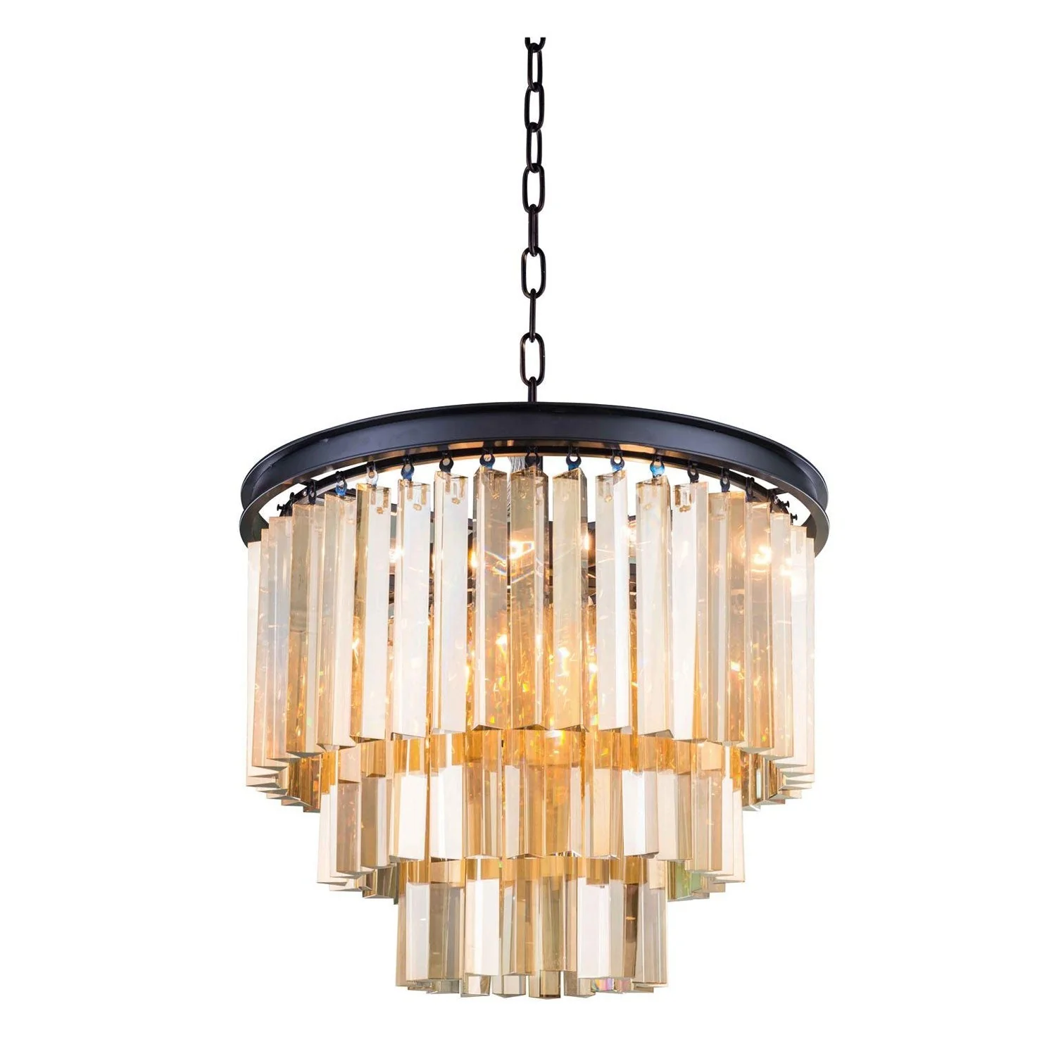 Sydney Mocha Brown Twenty-Inch Pendant with Royal Cut Golden Teak Crystals - Image 1
