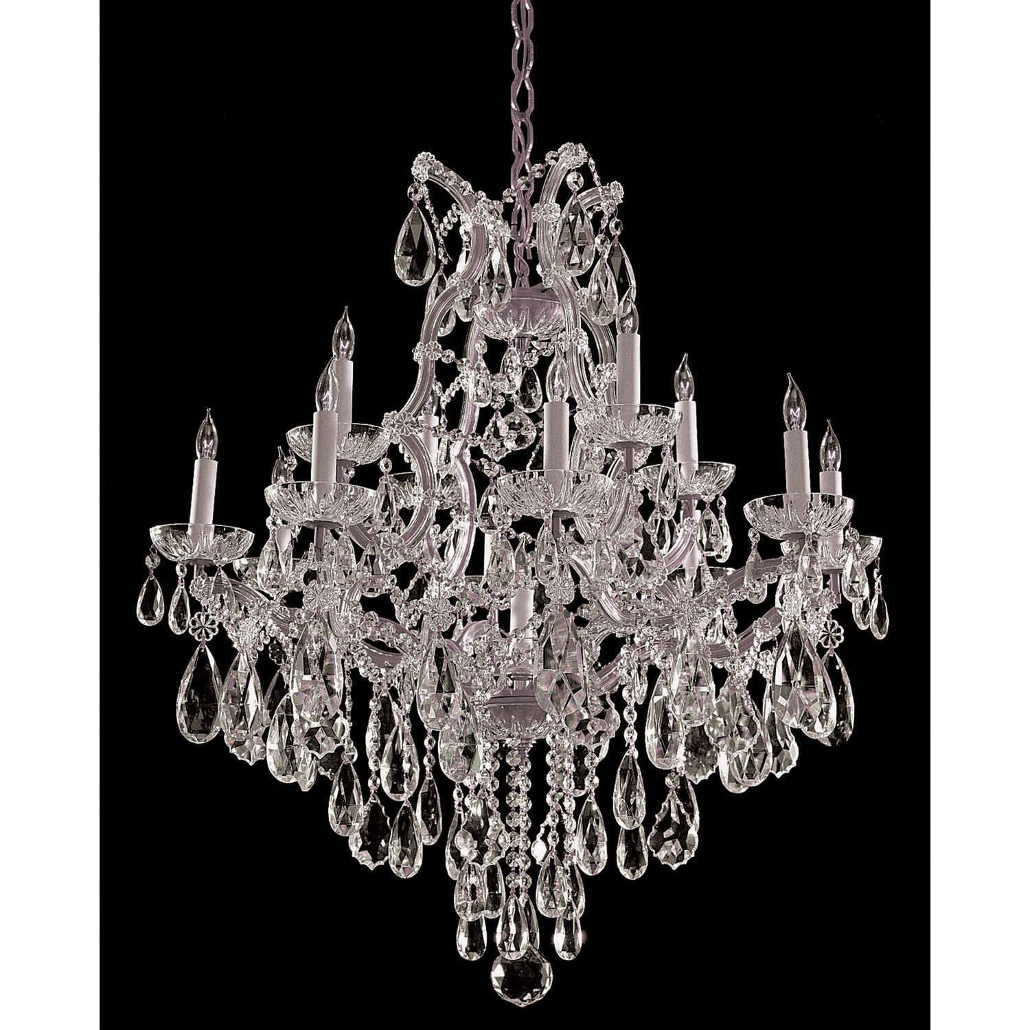 Group Maria Theresa Polished Chrome Twelve-Light Chandelier with Hand Cut Crystal - Image 1