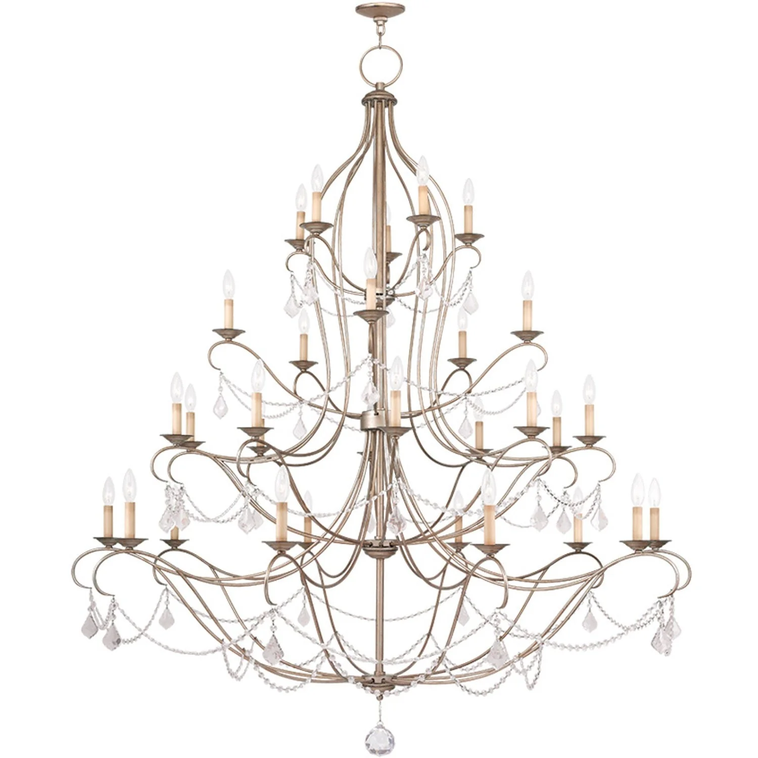 Chesterfield Silver Leaf 30 Light Chandelier - Image 1