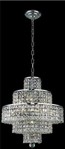 Chrome Thirty-Light Chandelier with Golden Teak/Smoky Royal Cut Crystals - Image 1