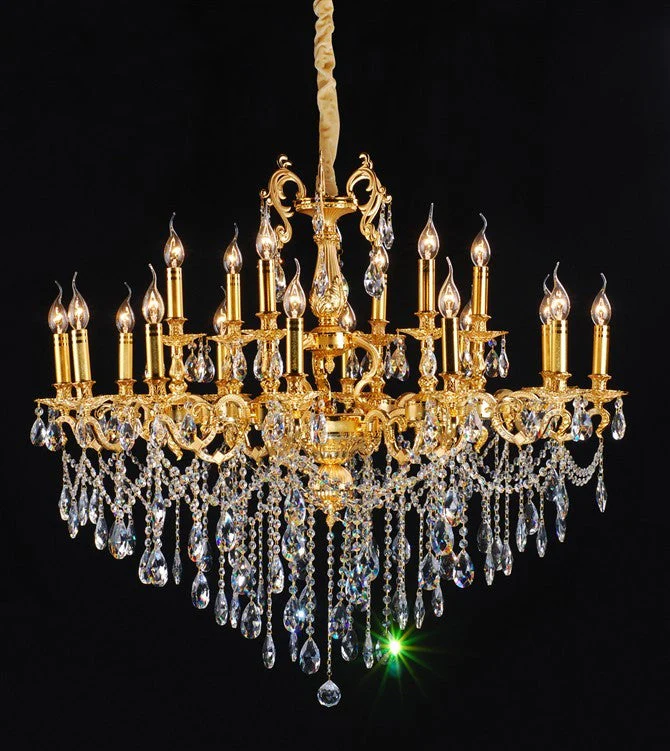 Gold plated 18 light traditional crystal Chandelier - Image 1