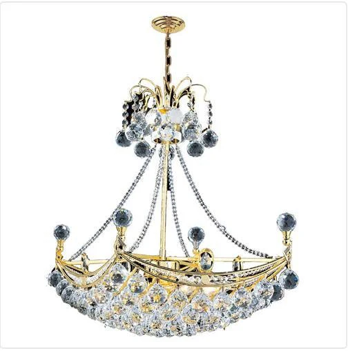 Six-Light Gold Finish with Clear-Crystals Chandelier - Image 1