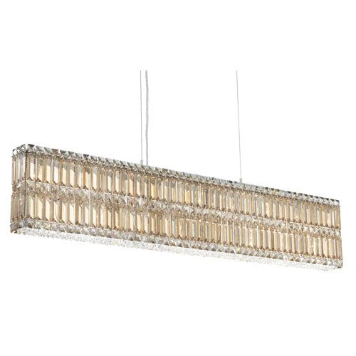 Stainless Steel 17-Light Golden Shadow Swarovski Elements Pendant Light, 47W x 9H x 47D - Image 1