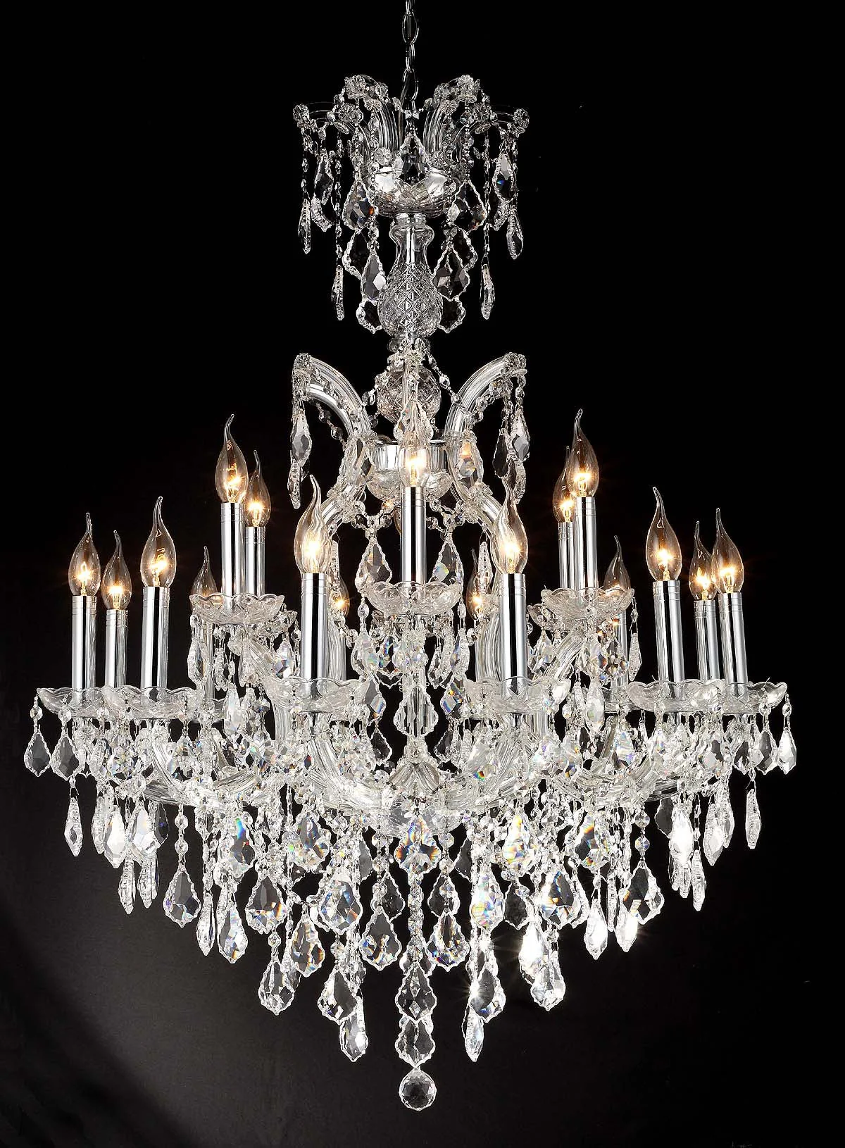 19 Lights Maria Theresa crystal chandelier dressed with clear crystals - Image 1
