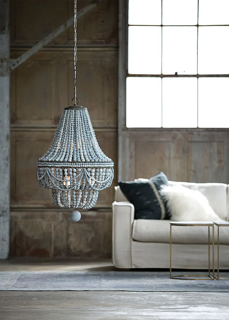 Malibu 20 1/2" Wide Weathered Blue 6-Light Chandelier - Image 1