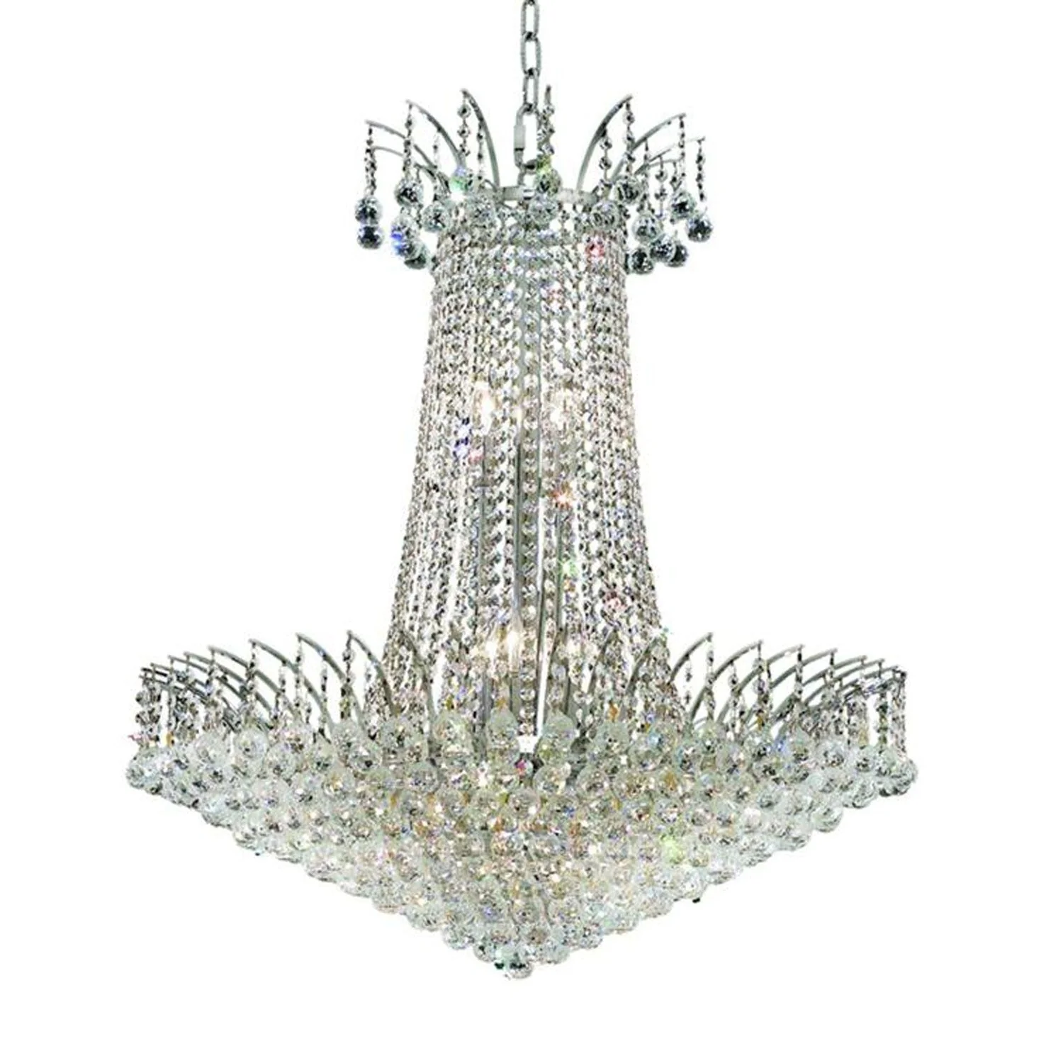 Victoria Chrome Sixteen-Light Chandelier with Clear Royal Cut Crystals - Image 1