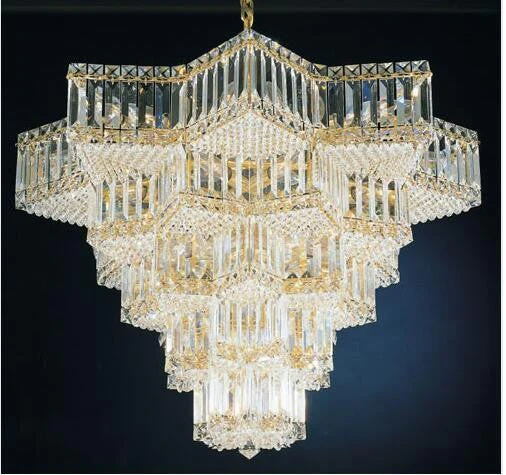 Gold 31-Light Clear Gemcut Chandelier, 29.5W x 23H x 29.5D - Image 1
