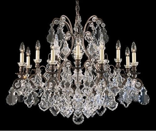 Gold 13-Light Clear Heritage Handcut Crystal Chandelier, 33W x 26H x 33D - Image 1