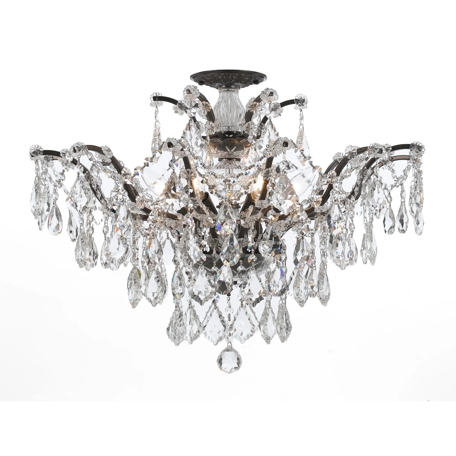 Group Filmore Vibrant Bronze Six Light Swarovski Spectra Semi-Flush Mount - Image 1