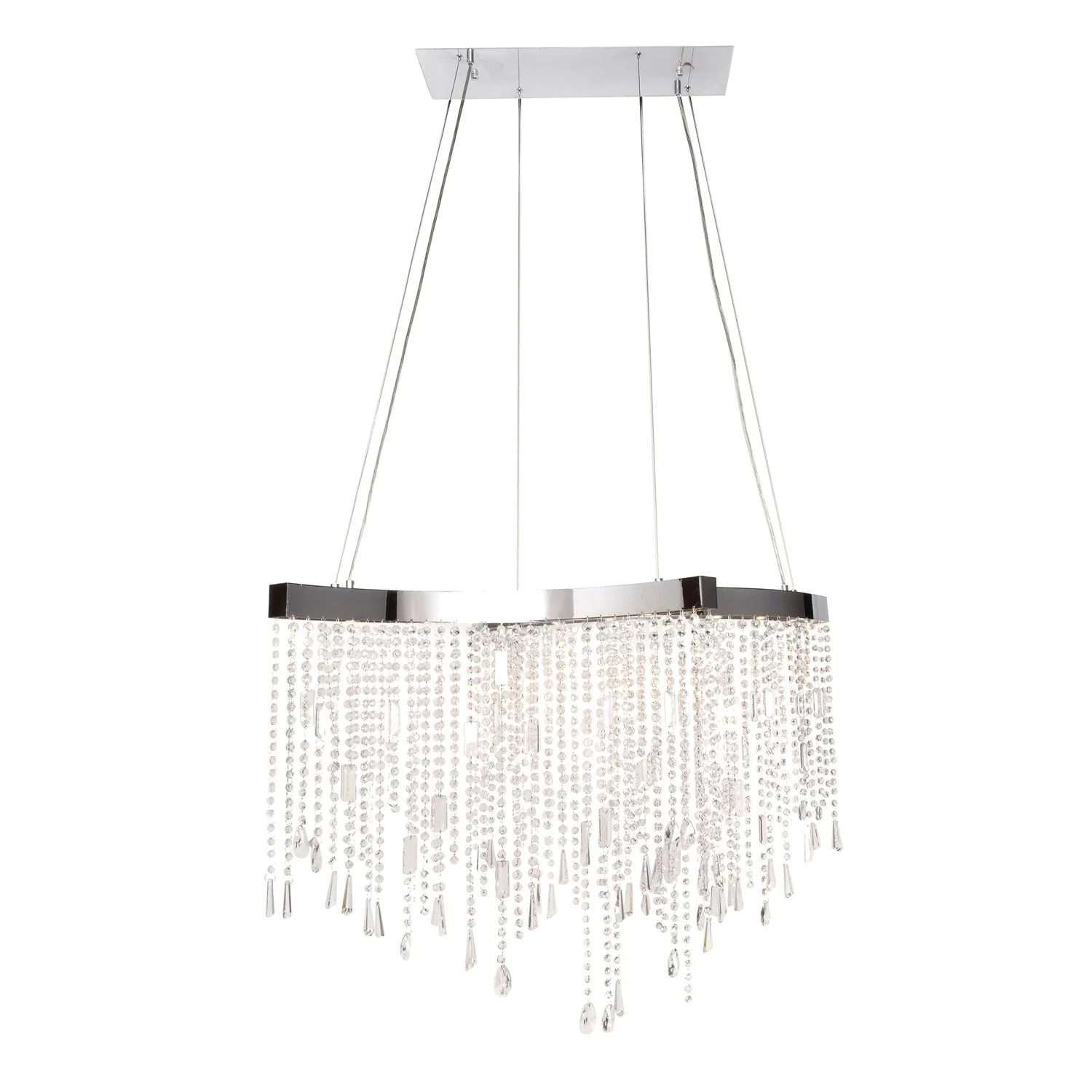 Polished Chrome 14-Light 18-Inch LED Pendant - Image 1