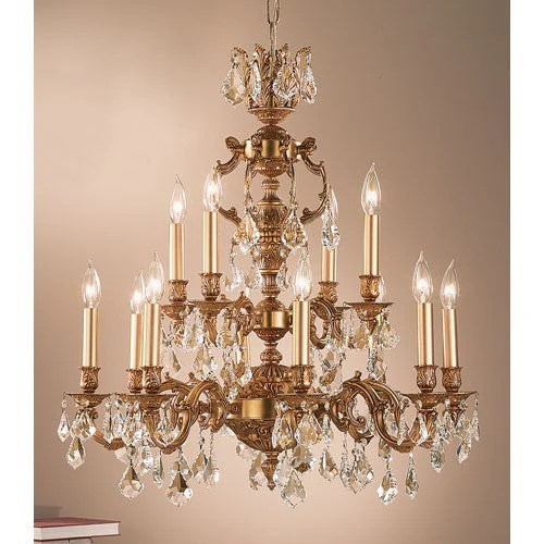 French Gold Twelve-Light Chandelier - Image 1