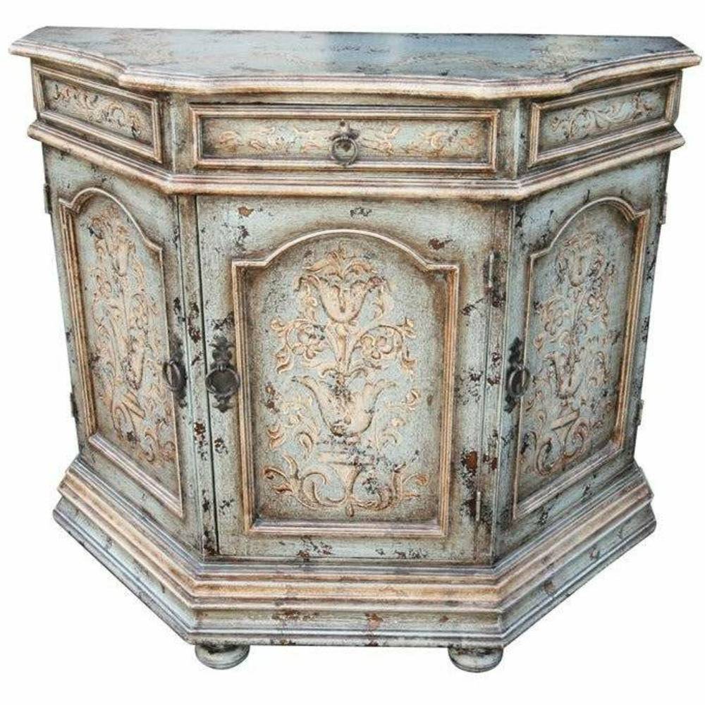 Casa Bonita Peruvian Hand-Painted Carved Wood Del Sol Chest - Image 1