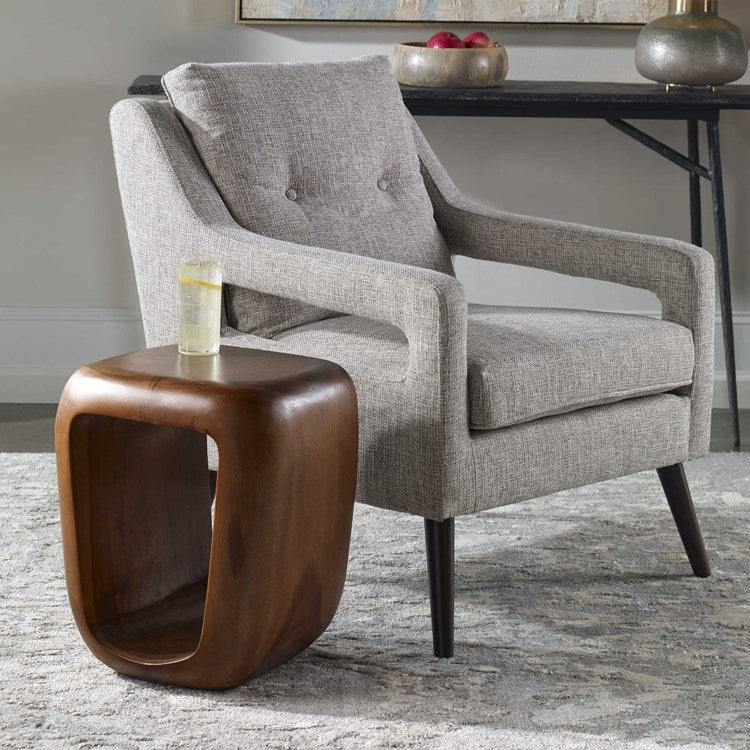 Uttermost Loophole Natural Wash Suar Wood Accent Stool - Image 1