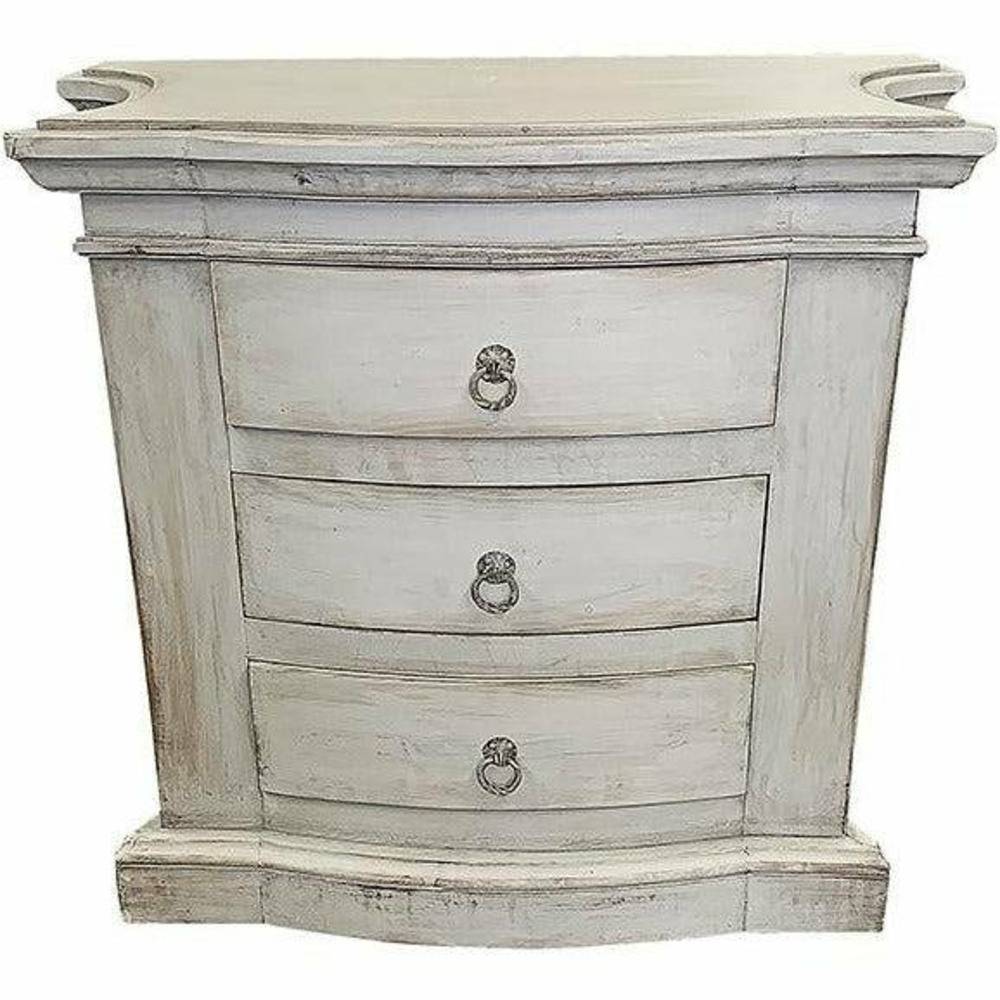Casa Bonita Peruvian Hand-Painted Carved Wood Maras Nightstand - Image 1