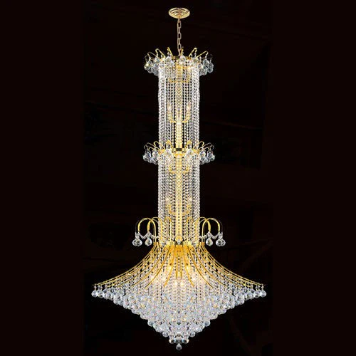 Corp Empire 20-Light Gold Finish with Clear-Crystals Chandelier - Image 1