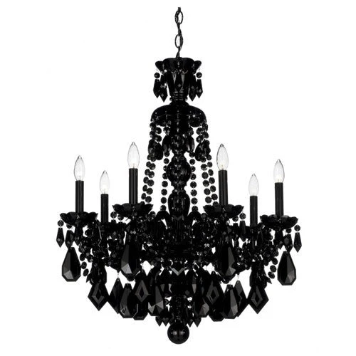 Black Heritage Handcut Crystal Chandelier, 24W x 31H x 24D - Image 1