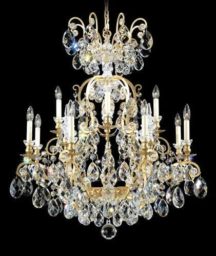 Gold 13-Light Clear Heritage Handcut Crystal Chandelier, 32W x 37H x 32D - Image 1