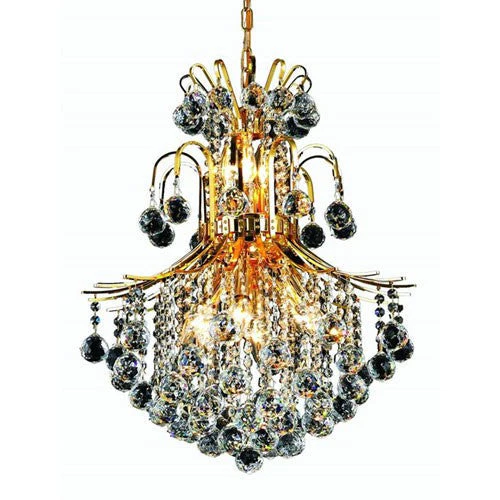 Gold Eleven-Light 22-Inch Chandelier with Royal Cut Clear Crystal - Image 1