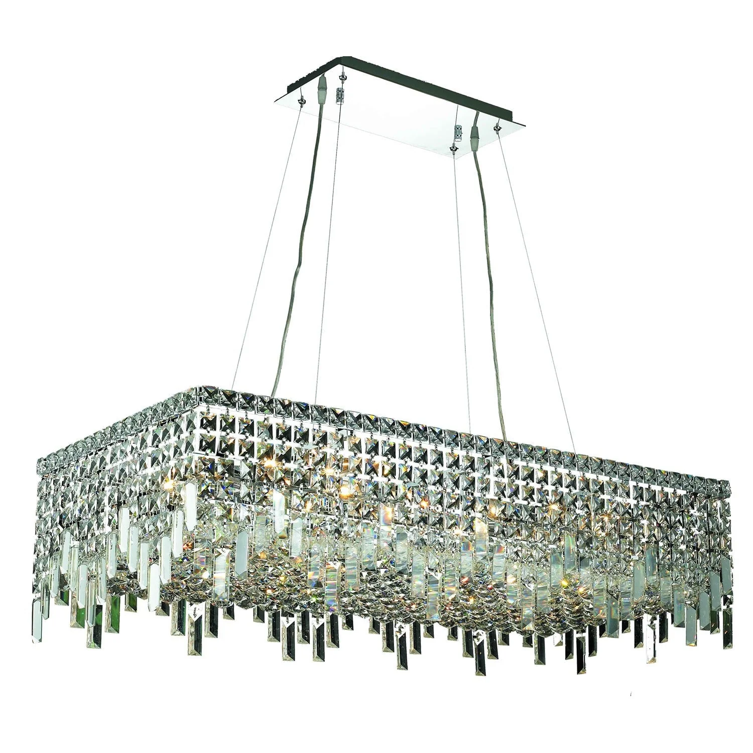 Maxim Chrome Sixteen-Light 18-Inch Island Pendant with Royal Cut Clear Crystal - Image 1