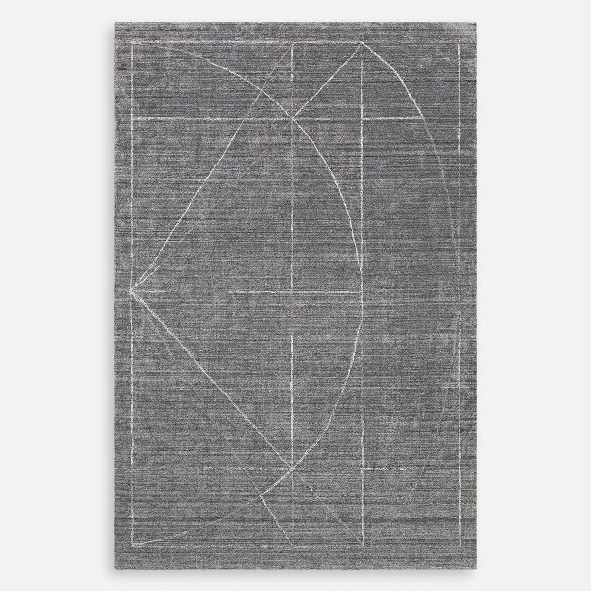 Uttermost Costilla Hand Knotted Gray, Charcoal and White Contemporary Rug ~  6' x 9' - Image 1