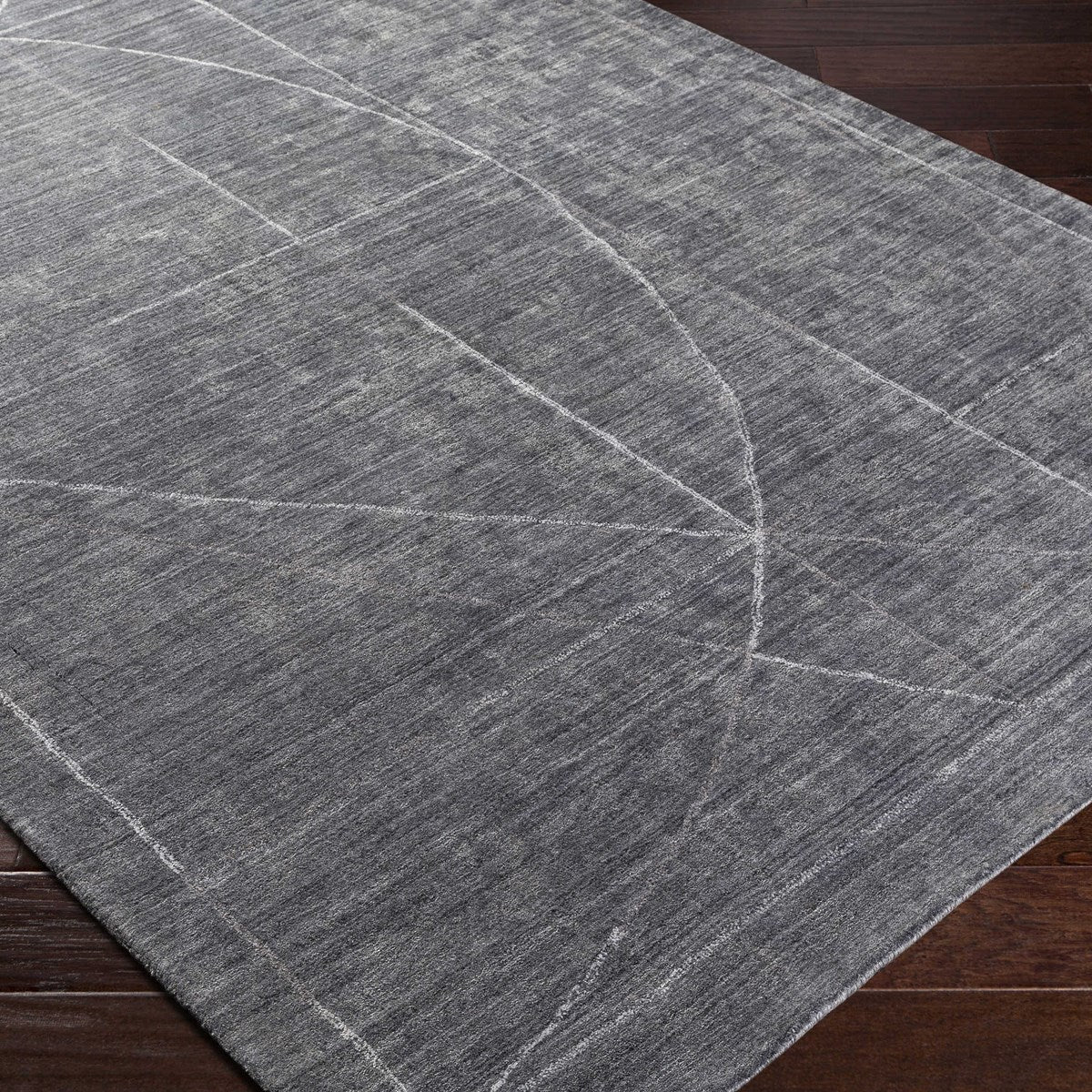 Uttermost Costilla Hand Knotted Gray, Charcoal and White Contemporary Rug ~ 9' x 13' - Image 1