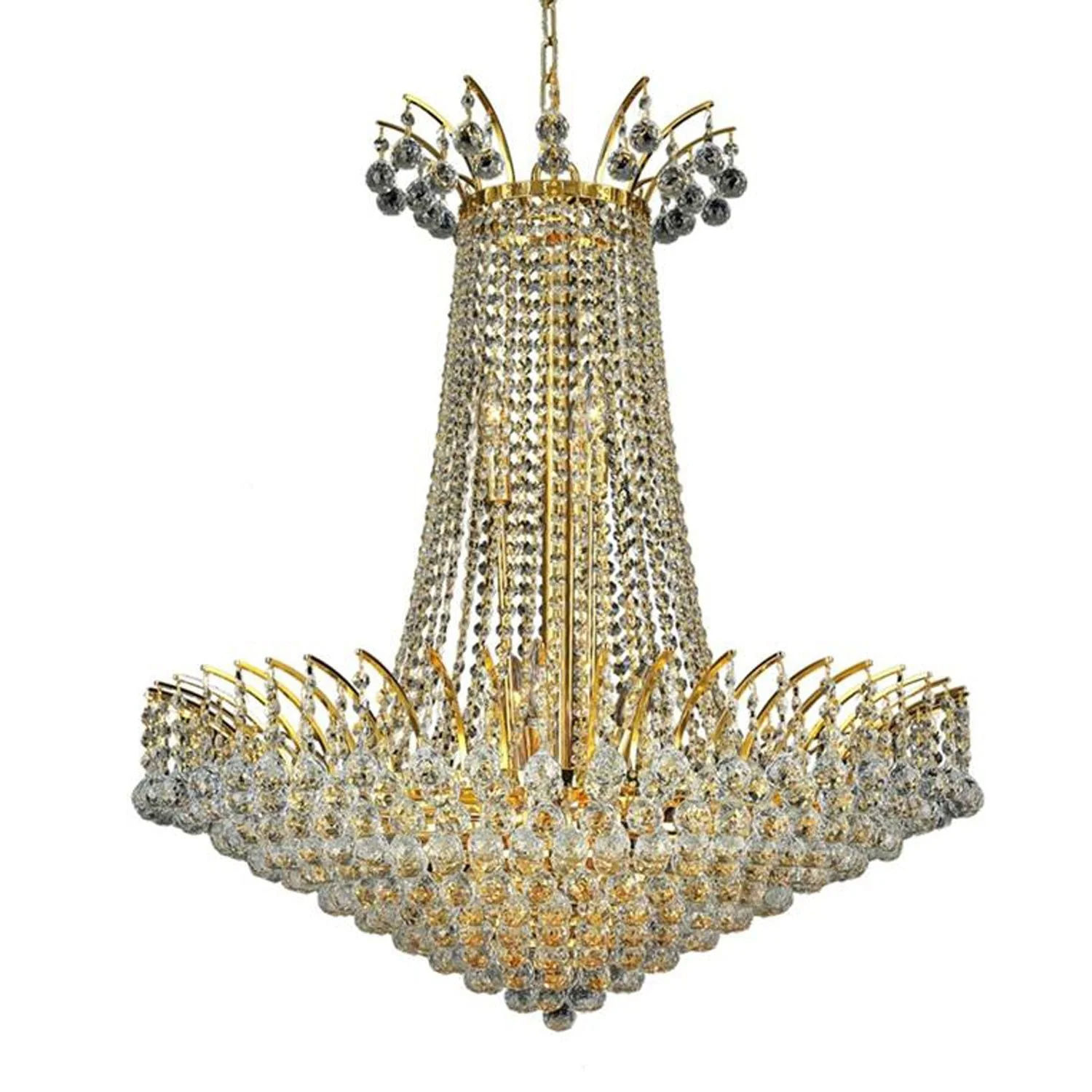 Victoria Gold Sixteen-Light Chandelier with Clear Royal Cut Crystals - Image 1