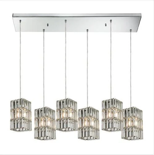 Polished Chrome Six Light Chandelier with RC Shade - Image 1