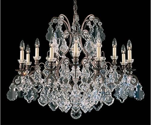 Rust 13-Light Chandelier with Clear Hand Cut Crystal - Image 1