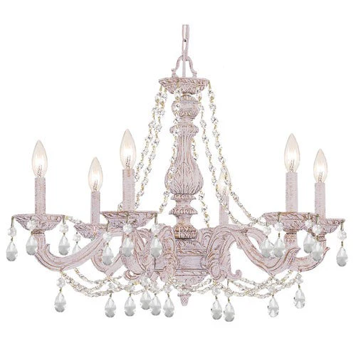 Paris Market Antique White 28-Inch Six-Light Chandelier - Image 1
