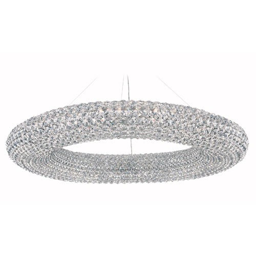Stainless Steel 28-Light Clear Spectra Crystal Pendant Light, 39W x 5.5H x 39D - Image 1