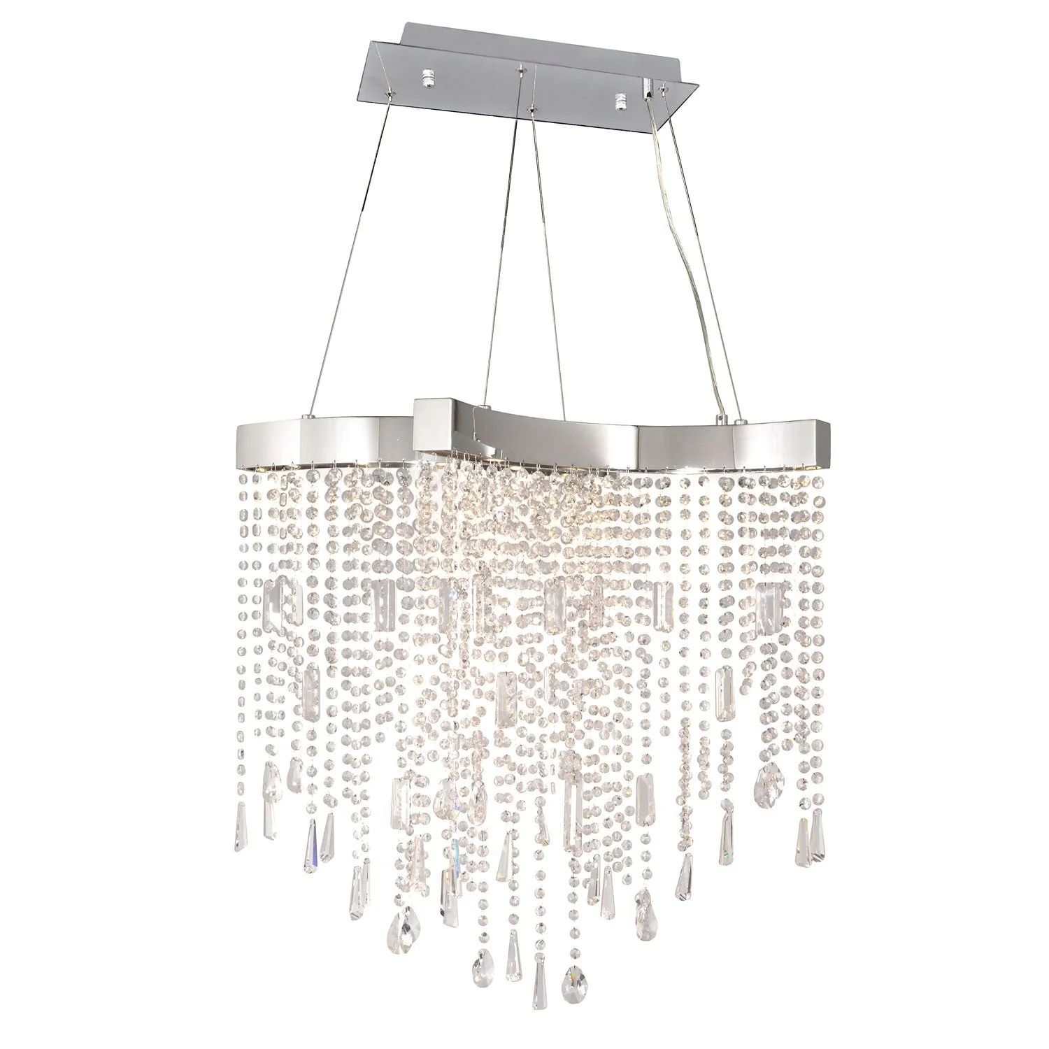Polished Chrome Ten-Light LED Pendant - Image 1