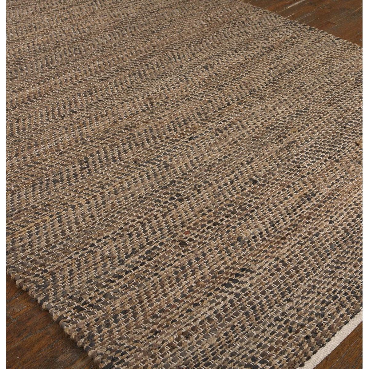 Uttermost Tobais Hand Woven Leather and Natural Hemp Rug ~ 5' x 8' - Image 1