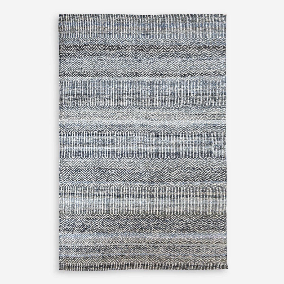 Uttermost Bolivia Hand Woven Natural Wool Blue Denim Rug ~ 8 x 10 - Image 1