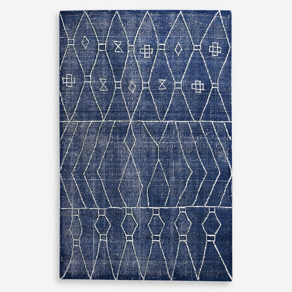 Uttermost Fressia Hand Woven Indigo Blue Wool Rug ~ 8' x 10' - Image 3