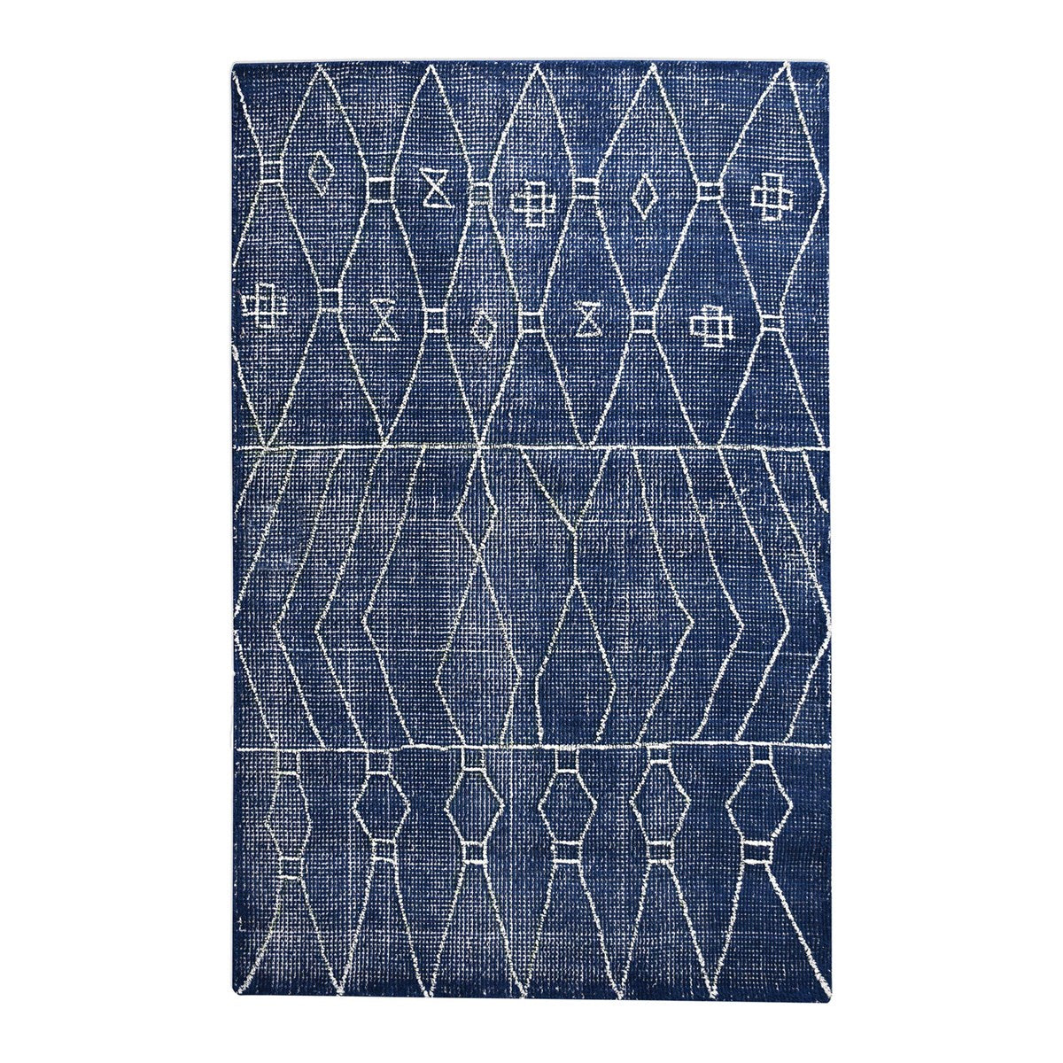 Uttermost Fressia Hand Woven Indigo Blue Wool Rug ~ 8′ x 10′