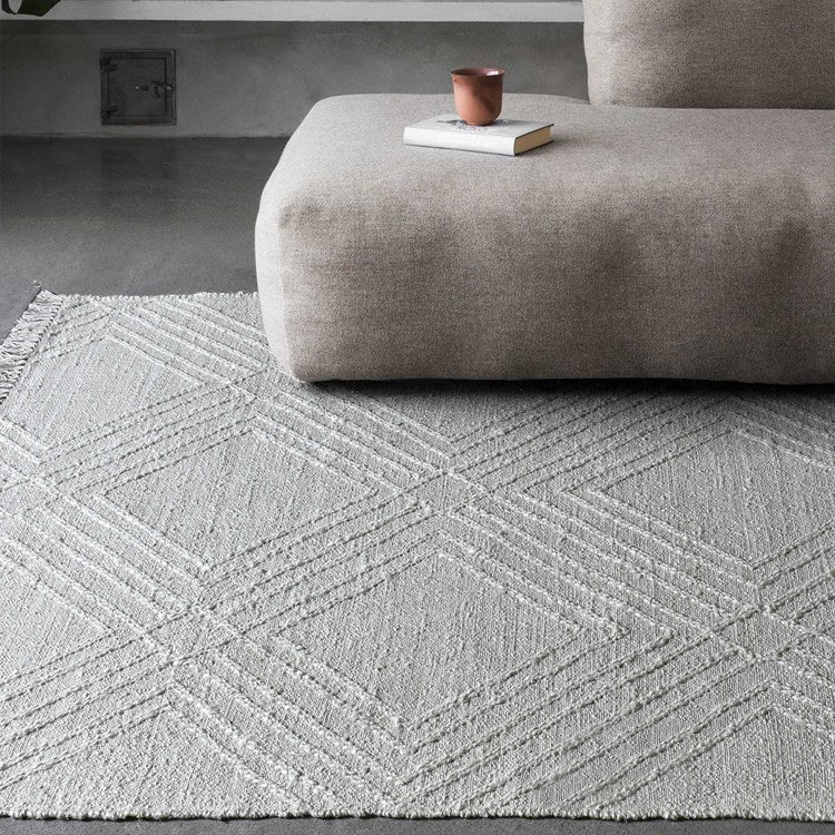 Uttermost Aledo Hand Woven Ivory Raised Geometric Pattern Rug ~ 6 x 9 - Image 1